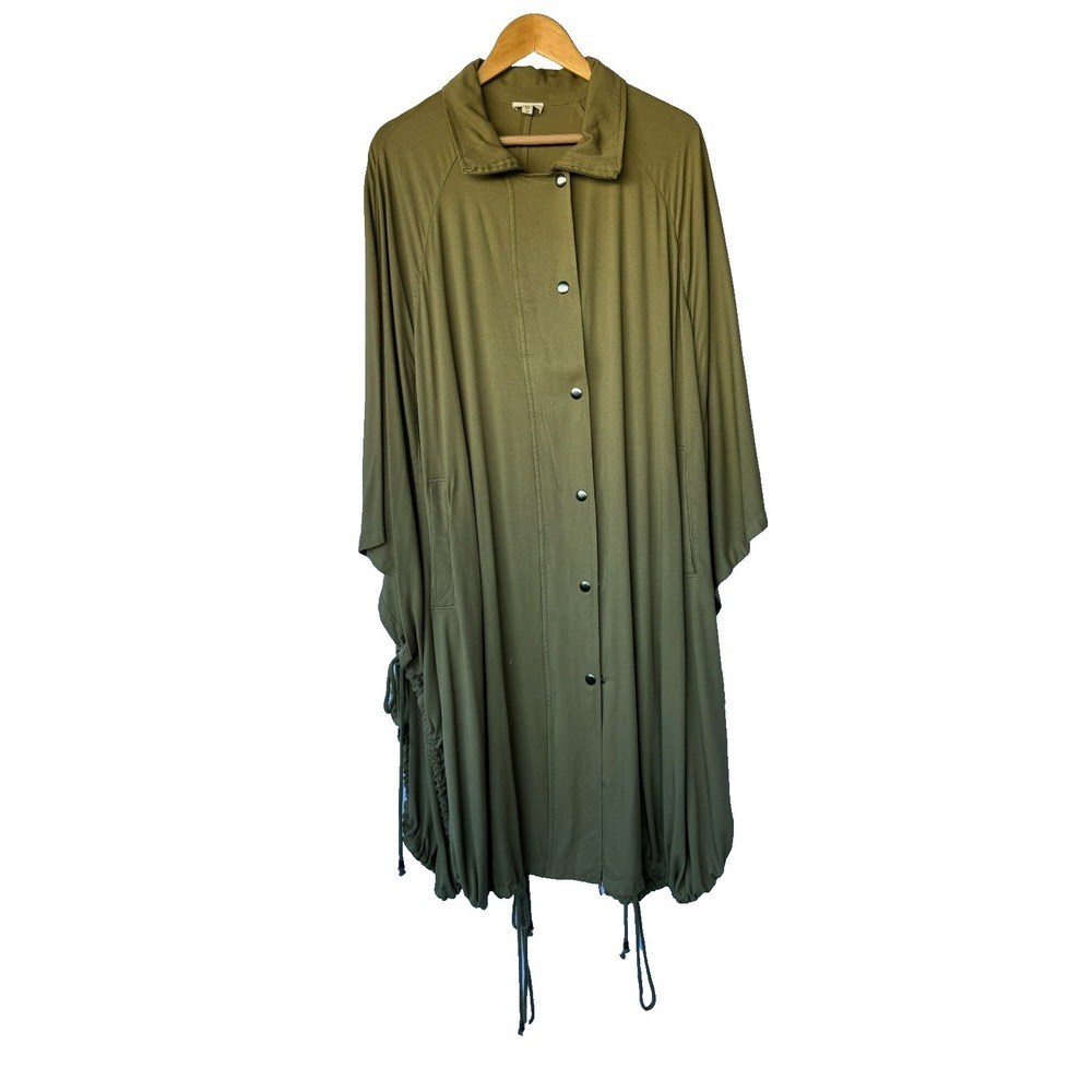 Pilcro Anthropologie Womens Green Utility Poncho Wrap Jacket‎ Gorpcore One Size
